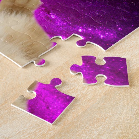 宇宙猫と飛んでいるドーナツ ジグソーパズル (側面)