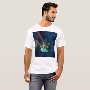 宇宙猫と黄色い眼鏡 Tシャツ