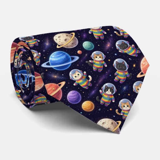 宇宙猫のインターラクティック惑星と太陽系 ネクタイ (ロール)