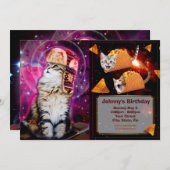 宇宙猫の帽子をかぶっロシアのた帽子 招待状 (正面/裏面)