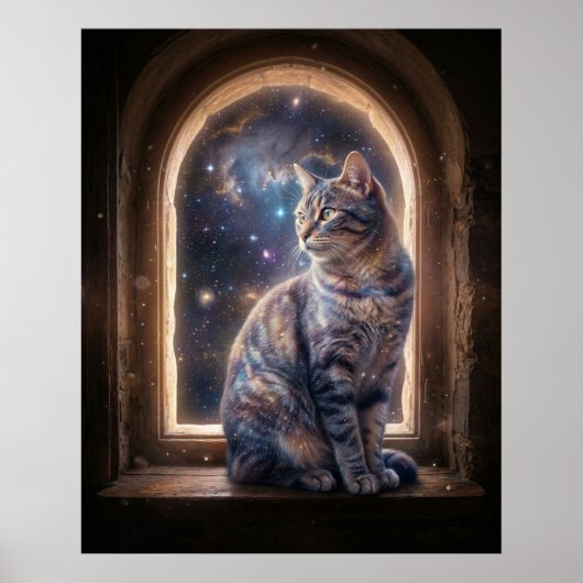 宇宙猫の星窓 ポスター (正面)