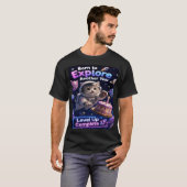 宇宙猫の誕生日宇宙飛行士コスミックケーキデザイン Tシャツ (正面フル)