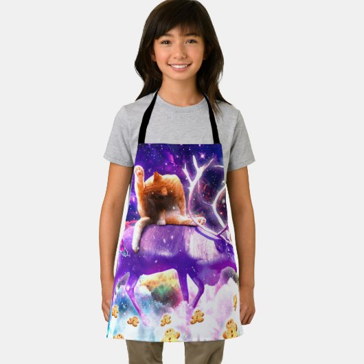 宇宙猫をなめる エプロン (インサイチュ)