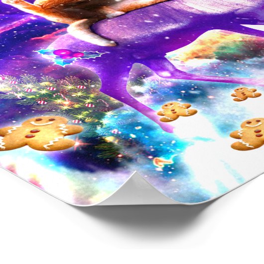 宇宙猫をなめる ポスター (角)