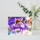 宇宙猫をなめる ポストカード (スタンド正面)