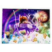 宇宙猫をなめる ラージペーパーバッグ (裏面)