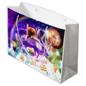 宇宙猫をなめる ラージペーパーバッグ (裏面アングル)