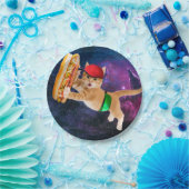 宇宙猫キャップとファニーパック ペーパープレート (パーティー)