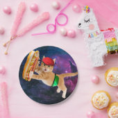 宇宙猫キャップとファニーパック ペーパープレート (パーティー)