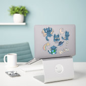 宇宙猫シール シール (デスク上のノートパソコン)