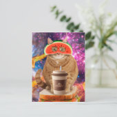 宇宙猫スイカめがね ポストカード (スタンド正面)
