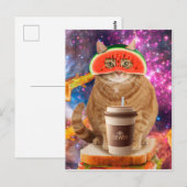 宇宙猫スイカめがね ポストカード (正面/裏面)