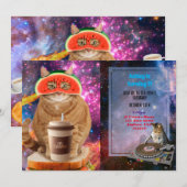 宇宙猫スイカめがね 招待状 (正面/裏面)