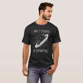 宇宙猫スパでウトウトしながら夢見ていた方がいい Tシャツ (正面フル)