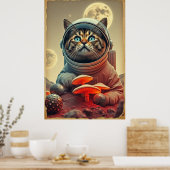 宇宙猫ディスコトリップポスター ポスター (キッチン)