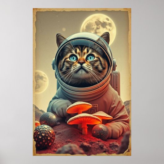 宇宙猫ディスコトリップポスター ポスター (正面)