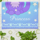 宇宙猫デザインペッパーソナライズされたトネームティータオル キッチンタオル (折り畳み)