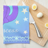 宇宙猫デザインペッパーソナライズされたトネームティータオル キッチンタオル (四つ折り)