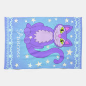 宇宙猫デザインペッパーソナライズされたトネームティータオル キッチンタオル (横)
