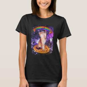 宇宙猫ピザレインボーキャット銀河系かわいい子猫インS Tシャツ