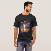 宇宙猫ピザレインボーキャット銀河系かわいい子猫インS Tシャツ (正面フル)