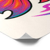 宇宙猫ライディングフィッシュポスター ポスター (角)