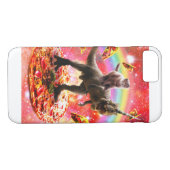 宇宙猫乗り恐竜ユニコーン-ピザ&タコ Case-Mate iPhoneケース (裏面(横))