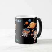 宇宙猫変身マグカップ – 宇宙飛行士の猫たち モーフィングマグカップ (正面右)