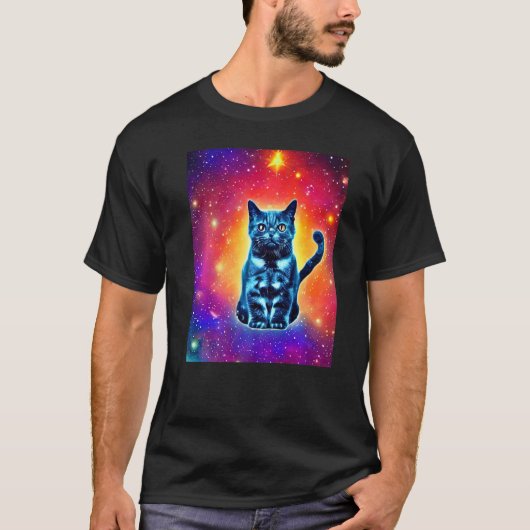 宇宙猫子猫キットイン猫スタイル1 Tシャツ (正面)