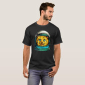宇宙猫宇宙飛行士おもしろい Tシャツ (正面フル)