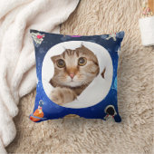 宇宙猫宇宙飛行士スタープラネットブルー クッション (ブランケット)