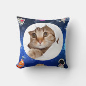 宇宙猫宇宙飛行士スタープラネットブルー クッション (正面)