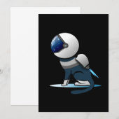 宇宙猫宇宙飛行士フライング 招待状 (正面/裏面)