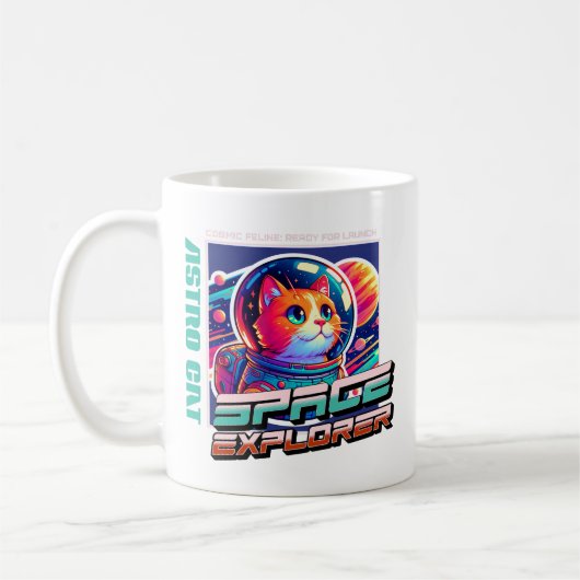 宇宙猫宇宙飛行士マグカップ コーヒーマグカップ (左)