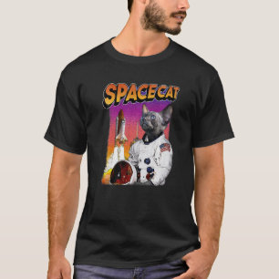 宇宙猫宇宙飛行士猫のミームキャットストロノートスペース トラ Tシャツ