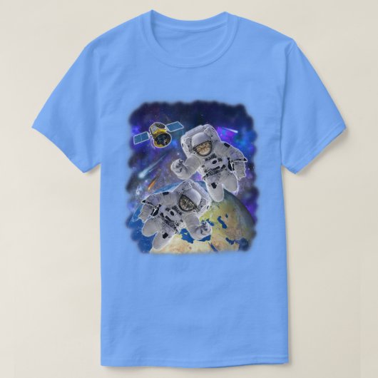 宇宙猫宇宙飛行士Cat Graphic Kitten Planet In Tシャツ (デザイン正面)