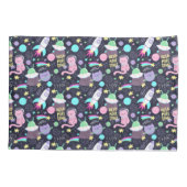 宇宙猫模様 枕カバー (裏面-左)