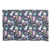 宇宙猫模様 枕カバー (正面左)