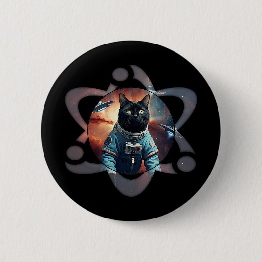 宇宙猫科学 缶バッジ (正面)