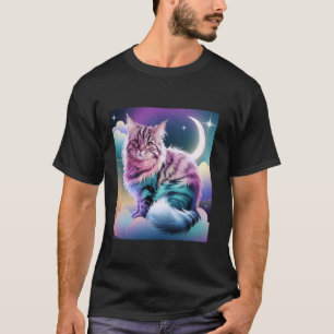 宇宙猫銀河ユニバースムーンライトアートルナール猫 Tシャツ