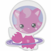 宇宙猫,かわいい猫,宇宙,コスモナウ,宇宙飛行士 シール (正面)