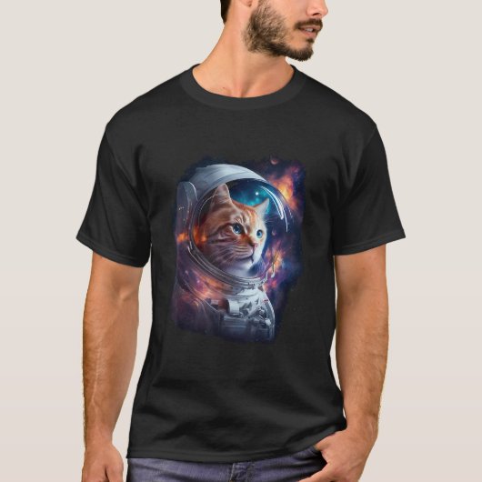 宇宙猫 キャットロノート 猫 宇宙飛行士 5 Tシャツ (正面)