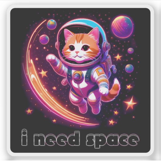宇宙猫 シール (正面)