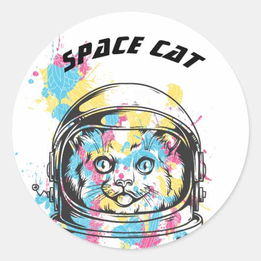 宇宙猫 ラウンドシール (正面)