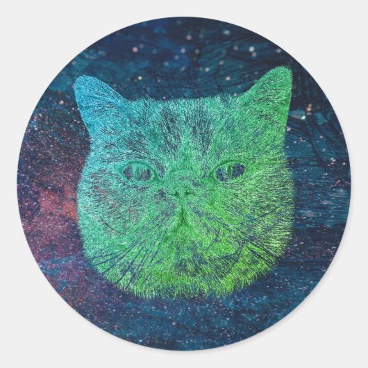 宇宙猫 ラウンドシール (正面)