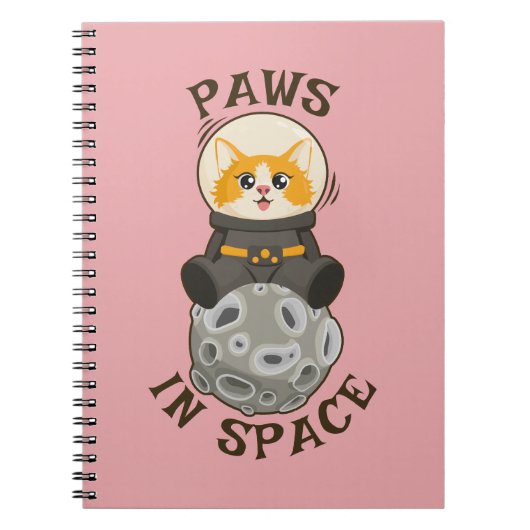 宇宙猫 宇宙飛行士の猫 月の宇宙動物 ノートブック (正面)