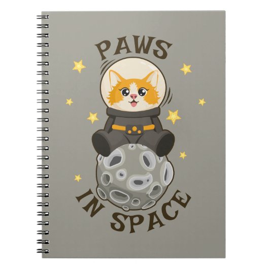 宇宙猫 宇宙飛行士の猫 月の猫 ノートブック (正面)