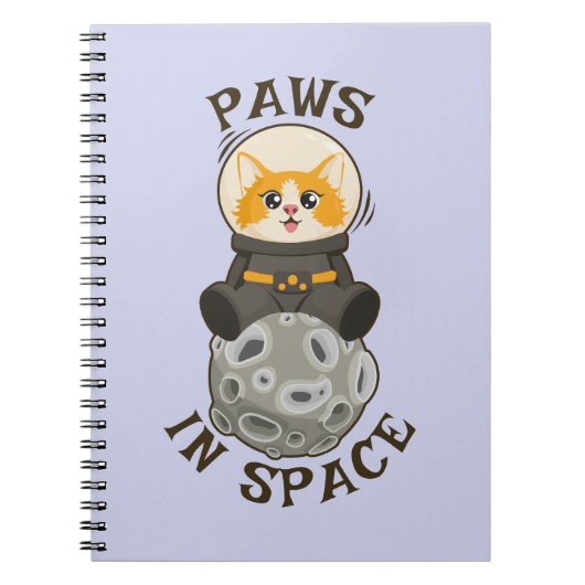 宇宙猫+宇宙飛行士+月+猫+宇宙の動物 ノートブック (正面)