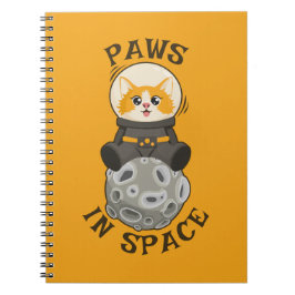 宇宙猫+宇宙飛行士+猫+月 ノートブック