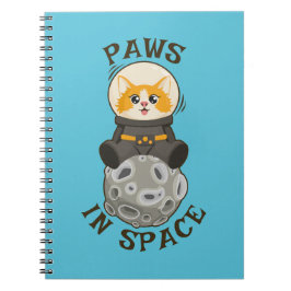 宇宙猫+宇宙飛行士+猫+月 ノートブック